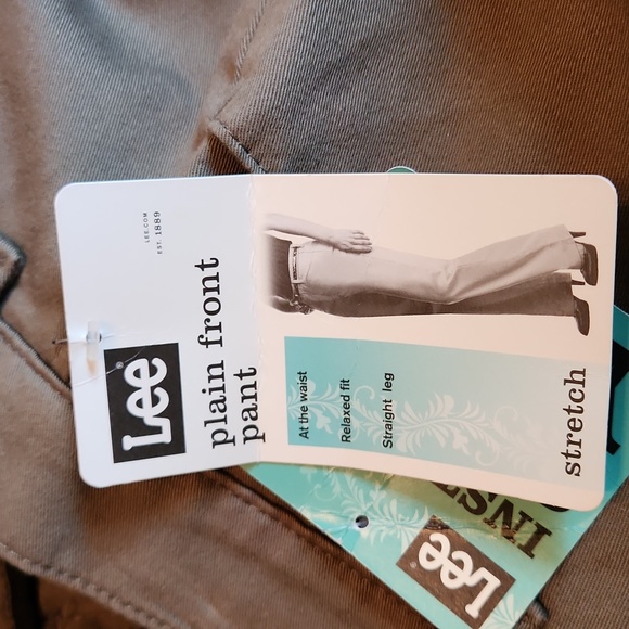 Lee Plain Front Pant Relaxed Fit Stretch Olive Green Pants - Picture 4 of 8